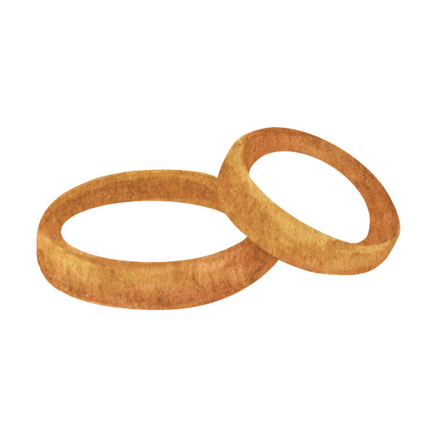 手绘结婚戒指。水彩庆祝剪贴画图片下载