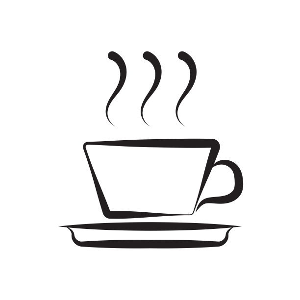 咖啡杯标志图像设计上的白色背景。图片下载