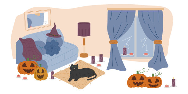 为节日装饰的舒适客厅。图片下载