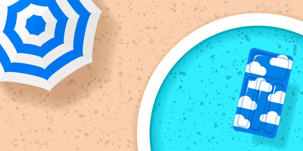 带游泳池的暑假海报图片下载