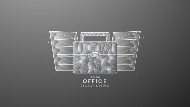 商务包和文件。低多边形样式图片下载