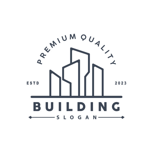 建筑房地产公寓建设标志，优雅的优质质朴的字母组合矢量设计图片下载
