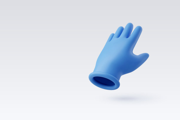 3d矢量蓝色医用手套，保护个人医疗设备，医疗保健和医疗概念。图片下载