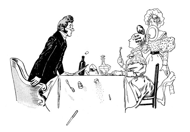 古董插图:用餐时的惊喜图片下载