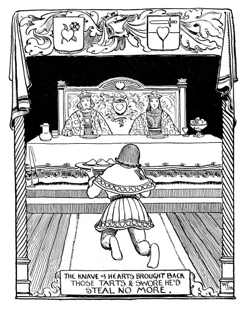 古色古香的儿童书籍插图:红桃杰克道歉图片下载