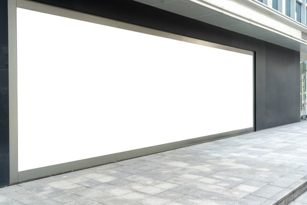 现代街道户外广告牌广告模型背景。图片下载