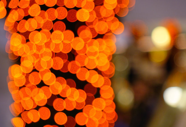 圣诞背景与散景灯图片下载