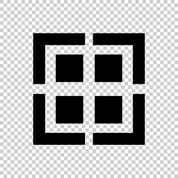 QR码轮廓图标隔离在透明的背景。向量。图片下载