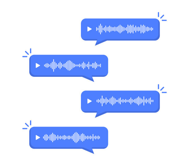 语音信息提示框。声音笔记。社交媒体的信息泡沫。音频信息。为电话通信记录语音信息。矢量插图。图片下载