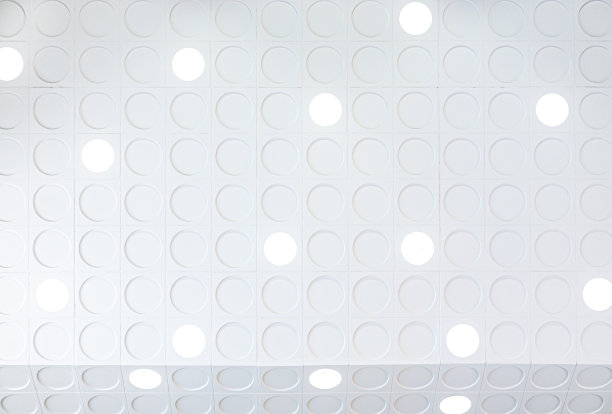 明亮的LED灯圆形灯时尚的设计内置在墙壁上的现代聚光灯室内装饰白色艺术工作室建筑室内房间图片下载