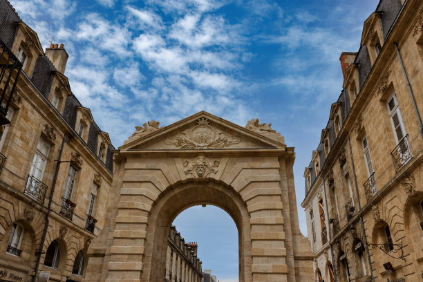 详细视图在城市波尔多，法国，典型的建筑和场景从该地区图片下载