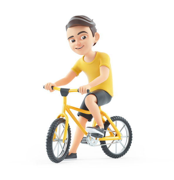 3d男孩骑自行车图片下载