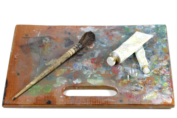 木制艺术家的调色板图片下载
