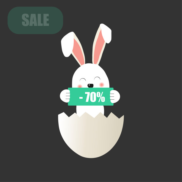 复活节设计元素和复活节销售徽章和标签在平面彩色风格。鸡蛋的插图，折扣，销售标签，折扣，赠送，现在用春天的颜色购物图片下载