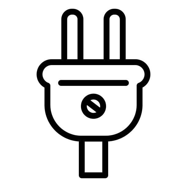 电气插头线图标。插座插头矢量插图隔离在白色。电缆叉轮廓设计的风格和应用程序。图片下载