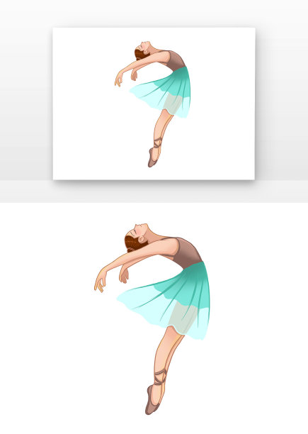 原创元素卡通跳芭蕾女孩可爱图片下载