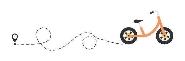 可爱的彩色自行车启动定位销。图片下载