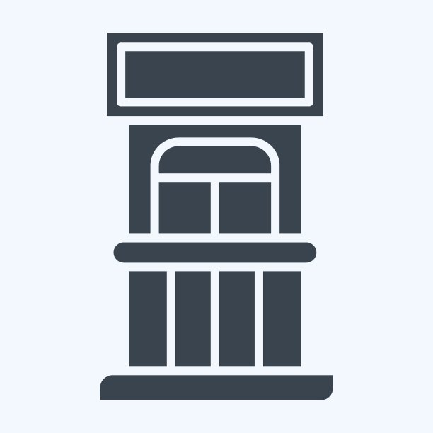 Icon售票处。与游乐园有关的标志。字形风格。简单的设计可编辑。简单的说明图片下载