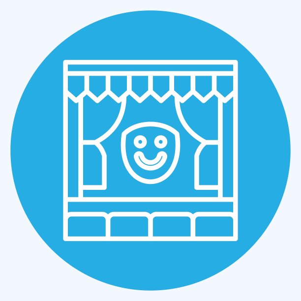 图标的阶段。与游乐园有关的标志。蓝眼睛的风格。简单的设计可编辑。简单的说明图片下载