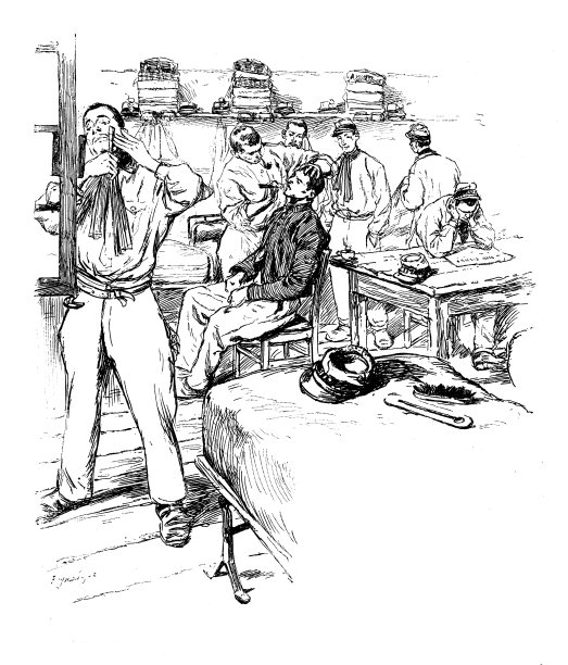 古董插图:服兵役，刮胡子图片下载