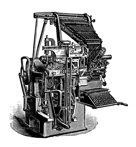 美国古董插画，纽约地标和公司:纽约，Mergenthaler印刷公司，Linotype图片下载