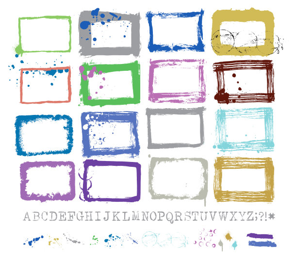 设计师矢量收集，手绘，扫描和跟踪Grunge纹理图片下载