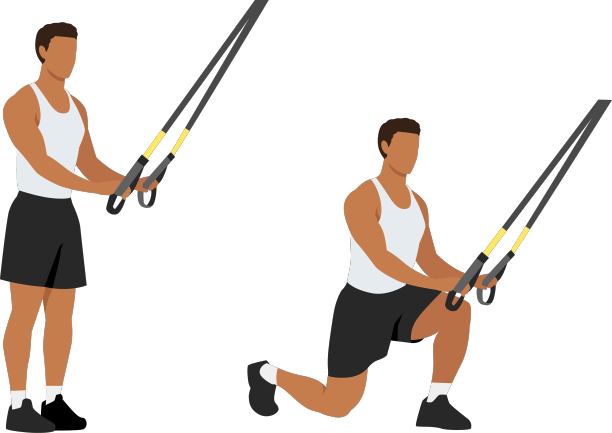 男子做TRX反弓步运动图片下载