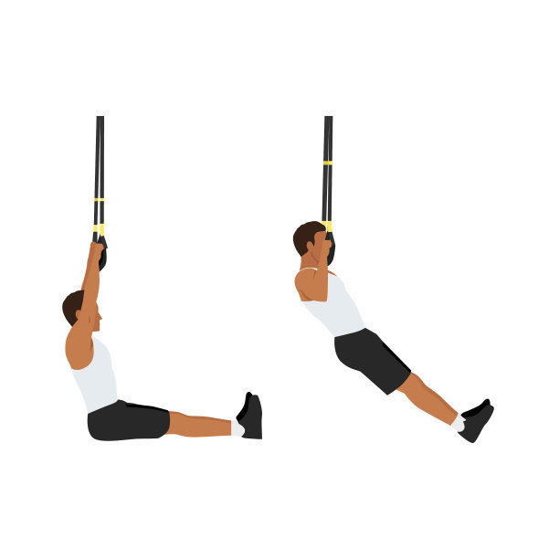 男子做TRX引体向上运动图片下载