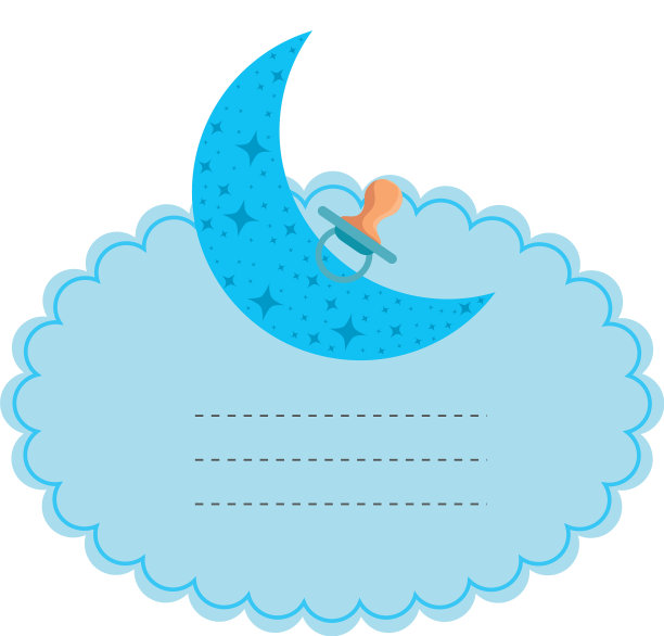 带月亮的婴儿淋浴卡图片下载