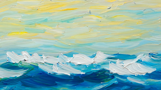 Impasto海景:在油画中捕捉海浪的运动图片下载