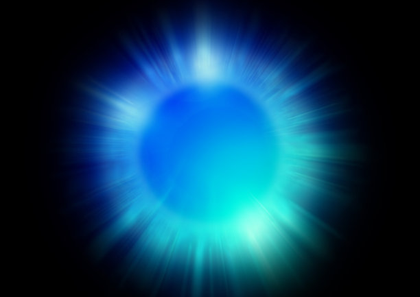 三维插图发光抽象的蓝色球体图片下载