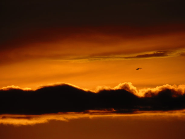 直升机日落图片下载