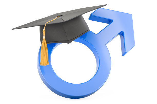 男性性别象征与教育帽。三维渲染图片下载
