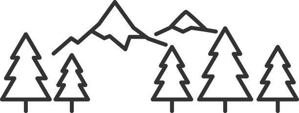 高山森林图标，冰峰与树的标志图片下载