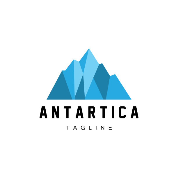 冰山，南极洲设计，简单的自然景观矢量插图模板图片下载