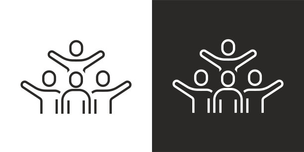 一群人或一群用户或朋友，矢量，图标图片下载