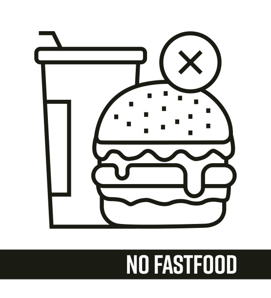 健康生活线图标概念。没有快餐系列图标设计图片下载