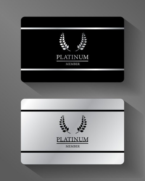 矢量VIP白金会员卡白金加黑，优质品质，优质邀请卡海报。图片下载