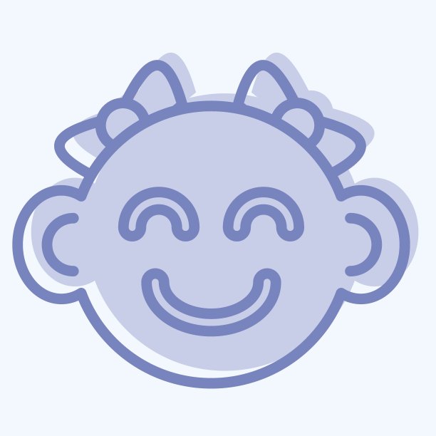 图标的女婴。适合儿童的标志。两个音调的风格。简单的设计可编辑。设计模板向量。简单的说明图片下载