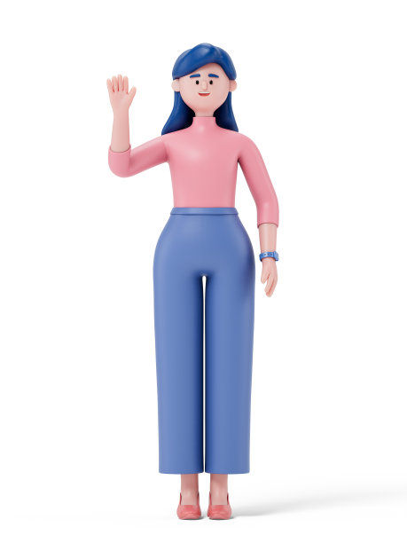 一个3D卡通人物的空白板图片下载