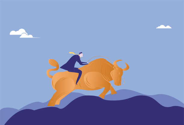 商人骑在牛背上向前走图片下载