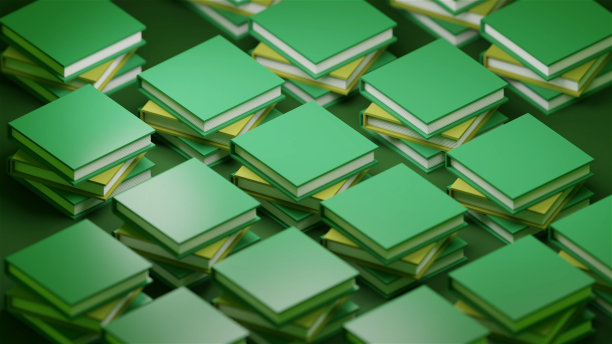 堆栈的书籍3D插图渲染图片下载