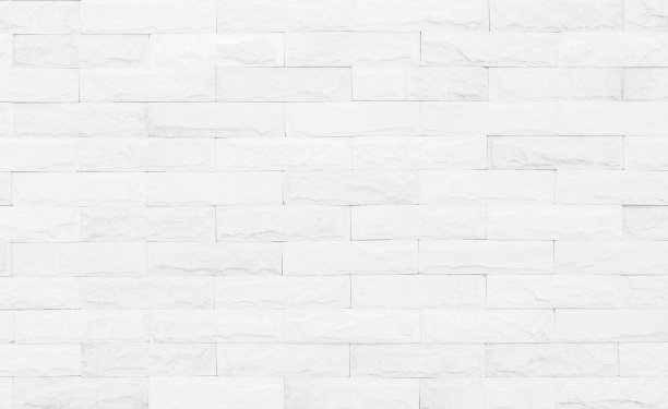 现代白色砖墙背景照片的细节。白色砖墙纹理背景为石瓦块，涂以灰色浅色壁纸现代内外和背景设计。图片下载