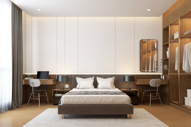 现代极简风格卧室图片下载