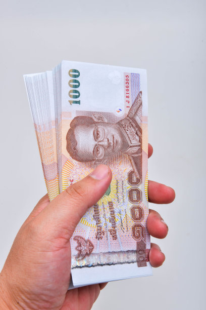 白色背景上的手持金钱图片下载
