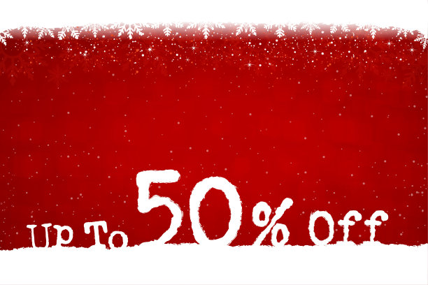 白色的雪花和雪花在顶部和底部充满活力的暗栗色的水平圣诞节节日矢量背景短信高达50%的折扣图片下载