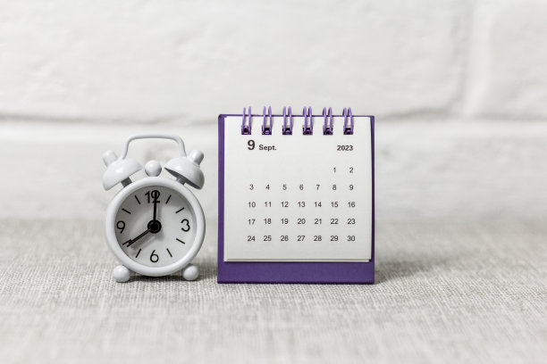 2023年9月日历。桌面日历计划，分配，组织和管理每个日期。图片下载