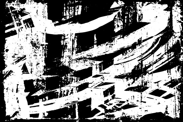 混乱的黑色和白色垃圾背景的污垢点，条纹，灰尘图片下载