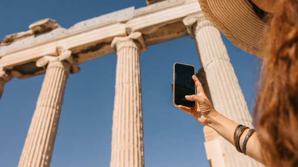 在帕台农神庙拍照图片下载