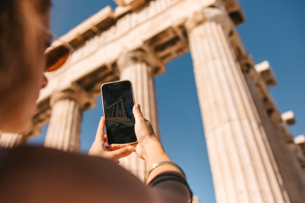 给帕台农神庙拍照图片下载